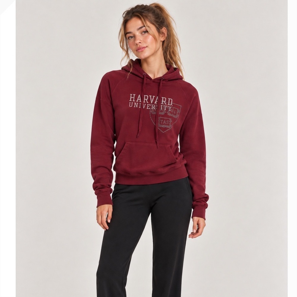 League Maroon Harvard University Collegiate Hoodie, Large